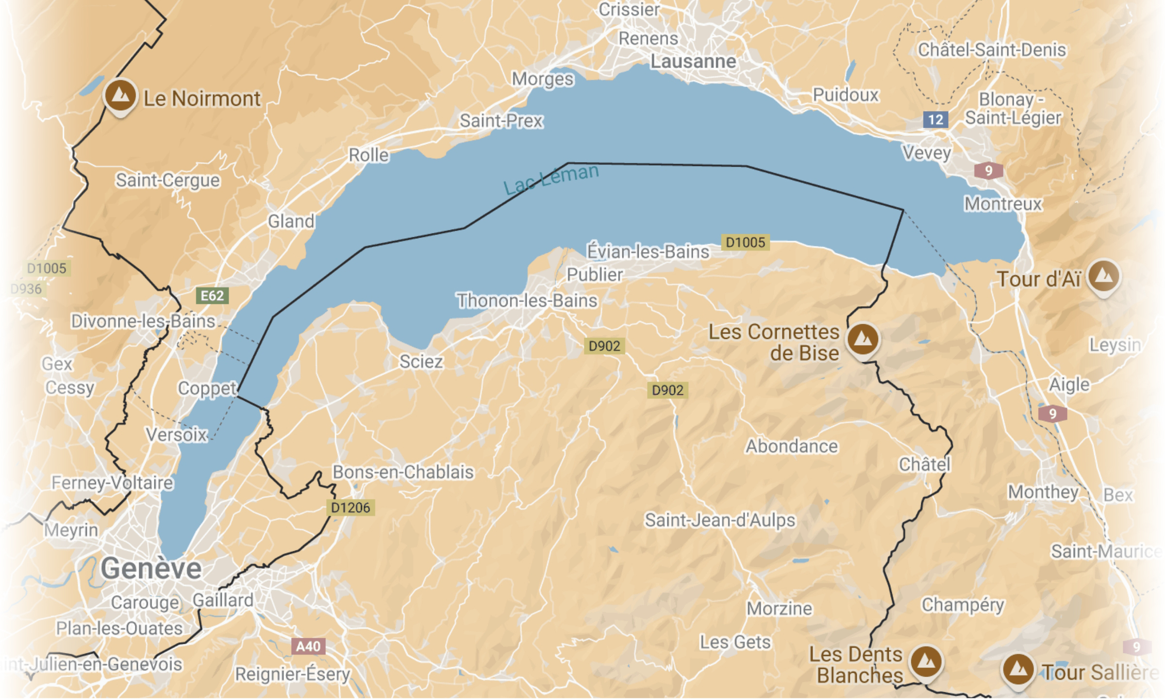 carte de la Suisse Genève 7 bureaux de change BNC CHANGE SUISSE