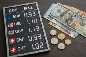 Différence entre taux de change à l’achat et à la vente