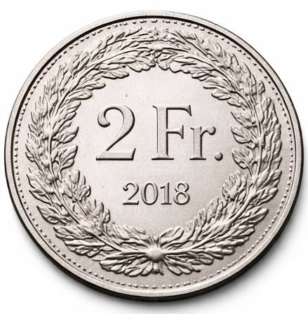 Pièces franc suisses 2 franc BNC CHANGE SUISSE